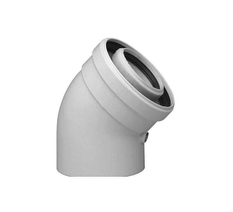 BAXI 714088810 Коаксиальный отвод полипропиленовый 45°, диам. 80/125 мм, HT
